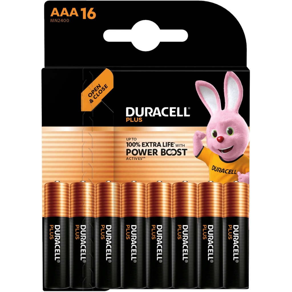 1x16 Duracell Plus Power Boost MN2400 AAA Micro LR03 1,5V