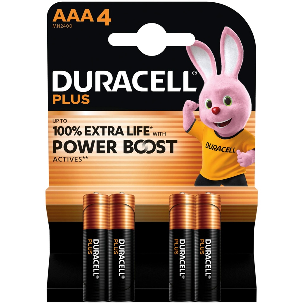 1x4 Duracell Plus Power Boost Micro MN2400 AAA LR03 1,5V