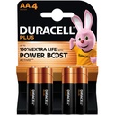 1x4 Duracell Plus Power Boost Mignon MN1500 AA LR6 1,5V