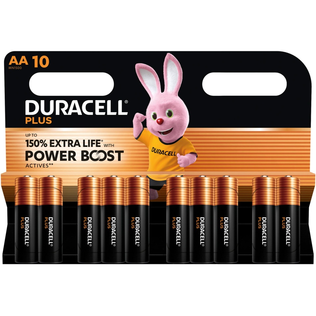 1x10 Duracell Plus Power Boost Mignon MN1500 AA LR6 1,5V