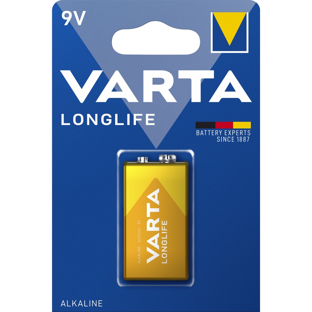 50x1 Varta Longlife Extra 9V block 6 LR 61      PU master box