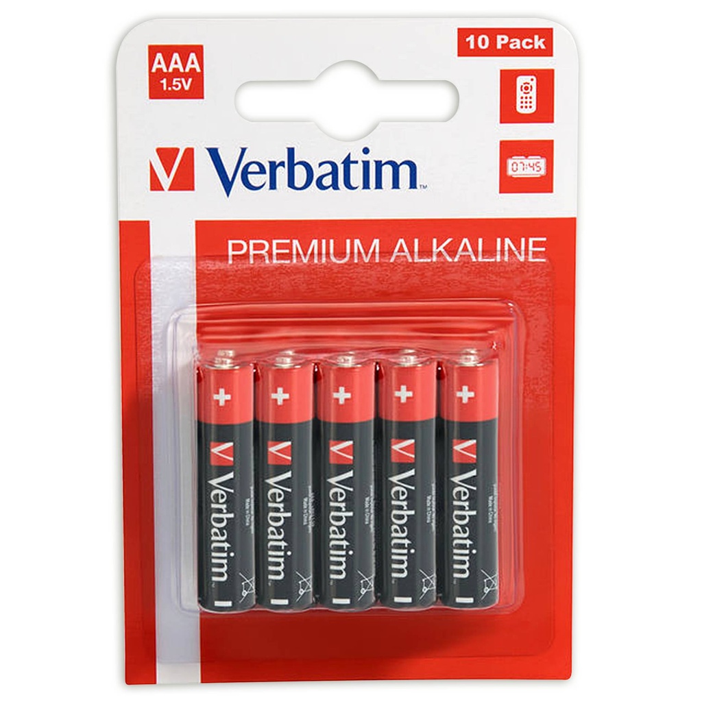 1x10 Verbatim Alkaline battery Micro AAA LR 03            49874