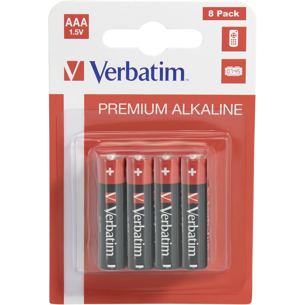 1x8 Verbatim Alkaline battery Micro AAA LR 03            49502