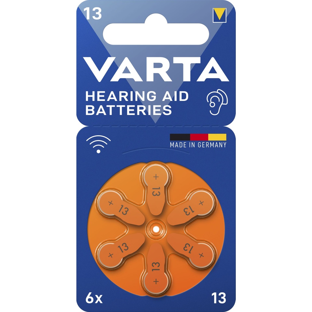 1x6 Varta Hearing Aid Batteries Type 13             24606101416