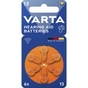 1x6 Varta Hearing Aid Batteries Type 13             24606101416