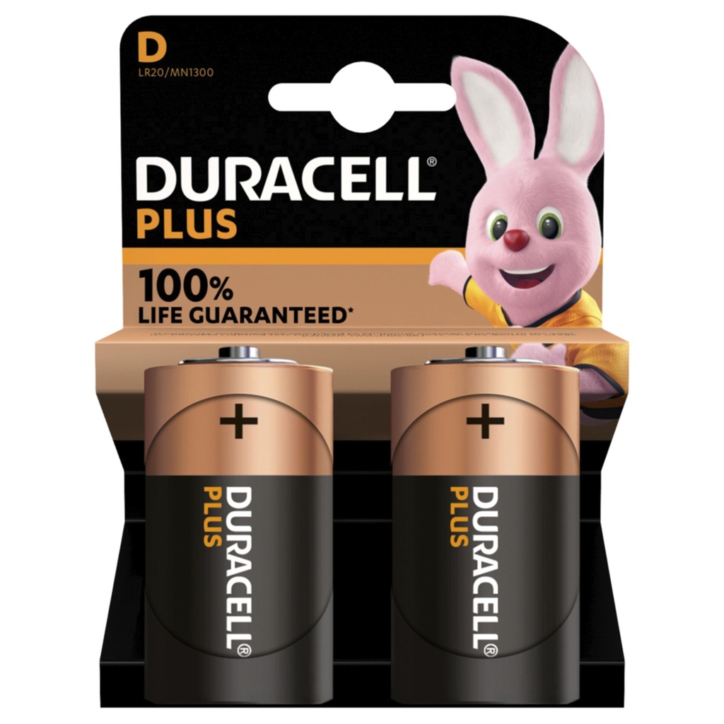 1x2 Duracell Plus Mono D MN1300 LR20 1,5V