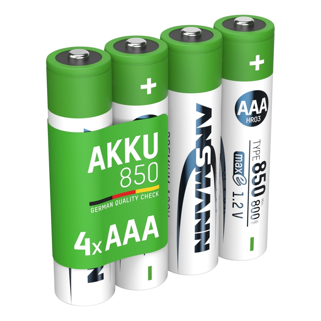 1x4 Ansmann NiMH Battery Micro AAA Type 850 800 mAh maxE