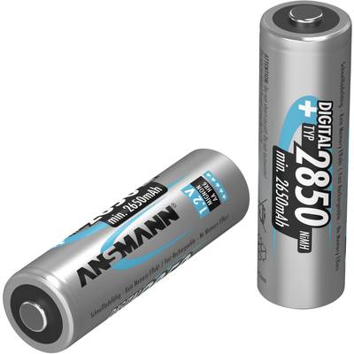 1x2 Ansmann NiMH rech. battery 2850 Mignon AA 2650 mAh DIGITAL