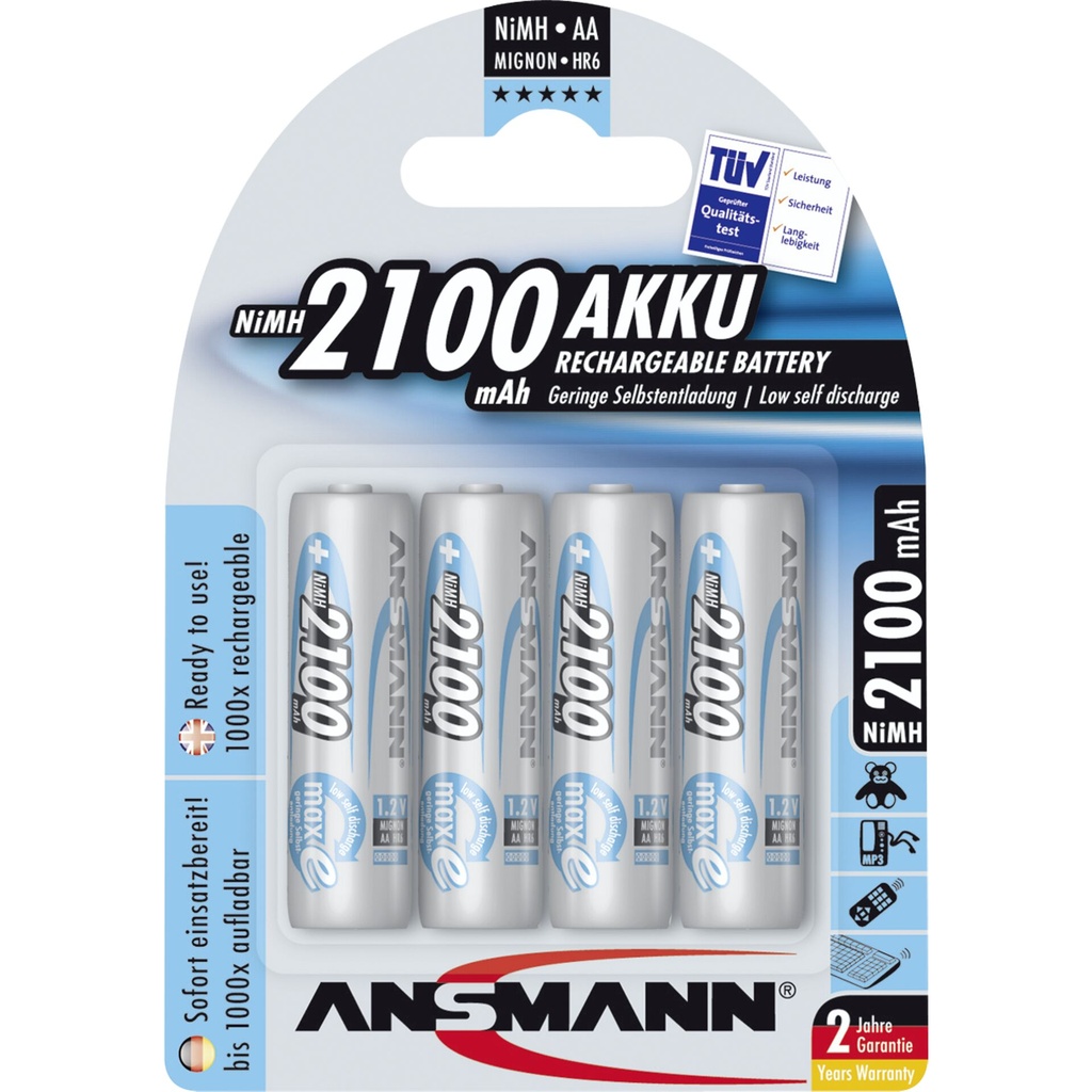 1x4 Ansmann maxE NiMH rech.bat. Mignon AA 2100 mAh       5035052