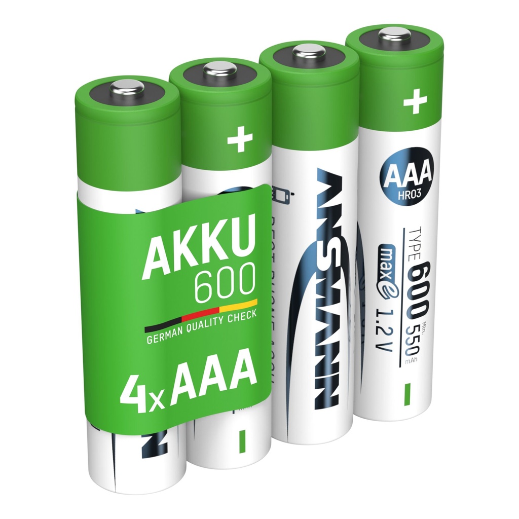 1x4 Ansmann NiMH Akku Micro AAA Typ 600 min.550 mAh    1311-0022