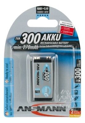 1 Ansmann maxE NiMH Akku 300 9V  270 mAh              5035453