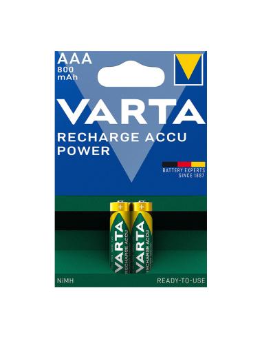 1x2 Varta Rechargeable Accu AAA Ready2Use NiMH 800 mAH Micro