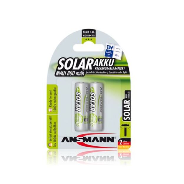 1x2 Ansmann maxE NiMH rech.bat. Mignon AA 800 mAh SOLAR  5035513