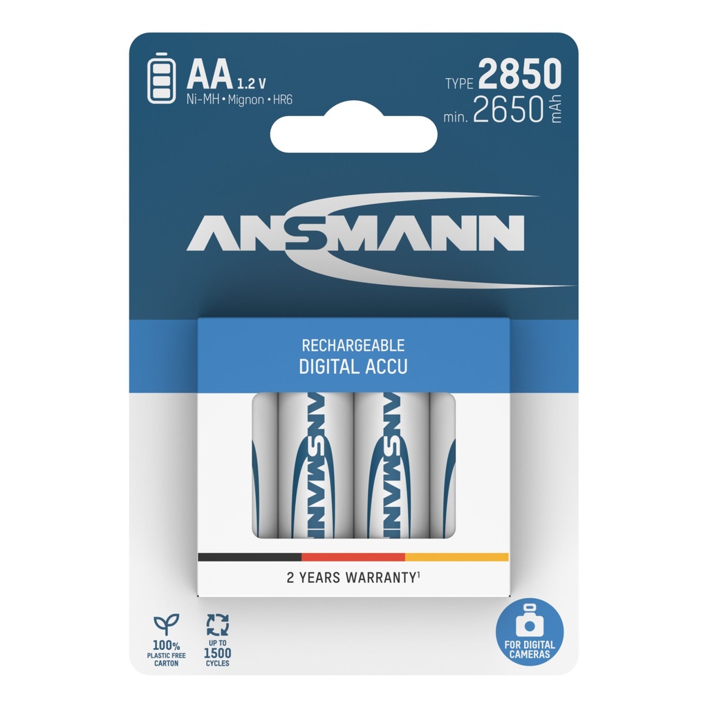 12x4 Ansmann NiMH bat. 2850 Mignon AA 2650 mAh DIGITAL