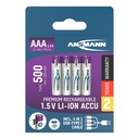 1x4 Ansmann Lithium Akku Micro AAA 400mAh + Cable     1311-0028
