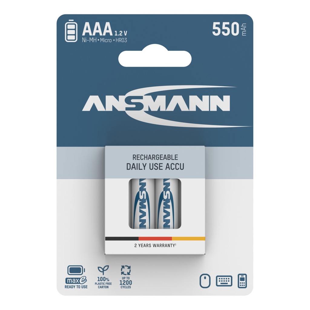 1x4 Ansmann maxE NiMH rech. bat. Micro AAA 550 mAh    5030772