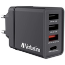 Verbatim USB Wall Charger 30W 1xUSB-C PD 3xUSB-A black 49700