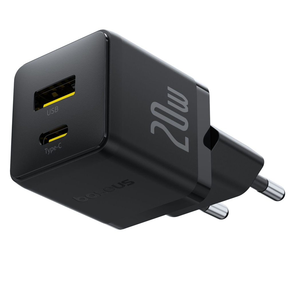 Baseus Palm USB and USB-C Charger 20W EU black