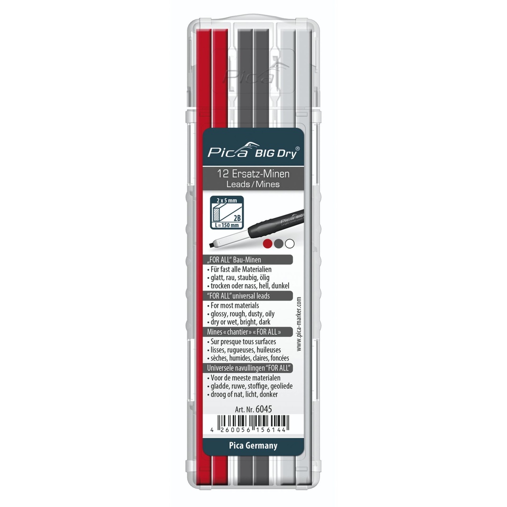 Pica BIG DRY Refills FOR ALL Red/Graphite/White