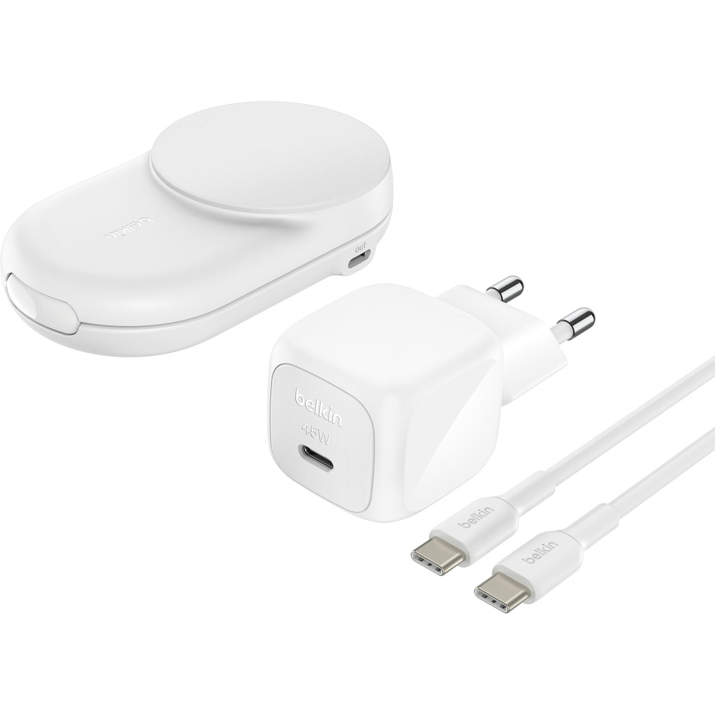 Belkin UltraCharge 25W Qi2 magn. 2-in-1 Lad.klappb.ws. WIZ039kqWH