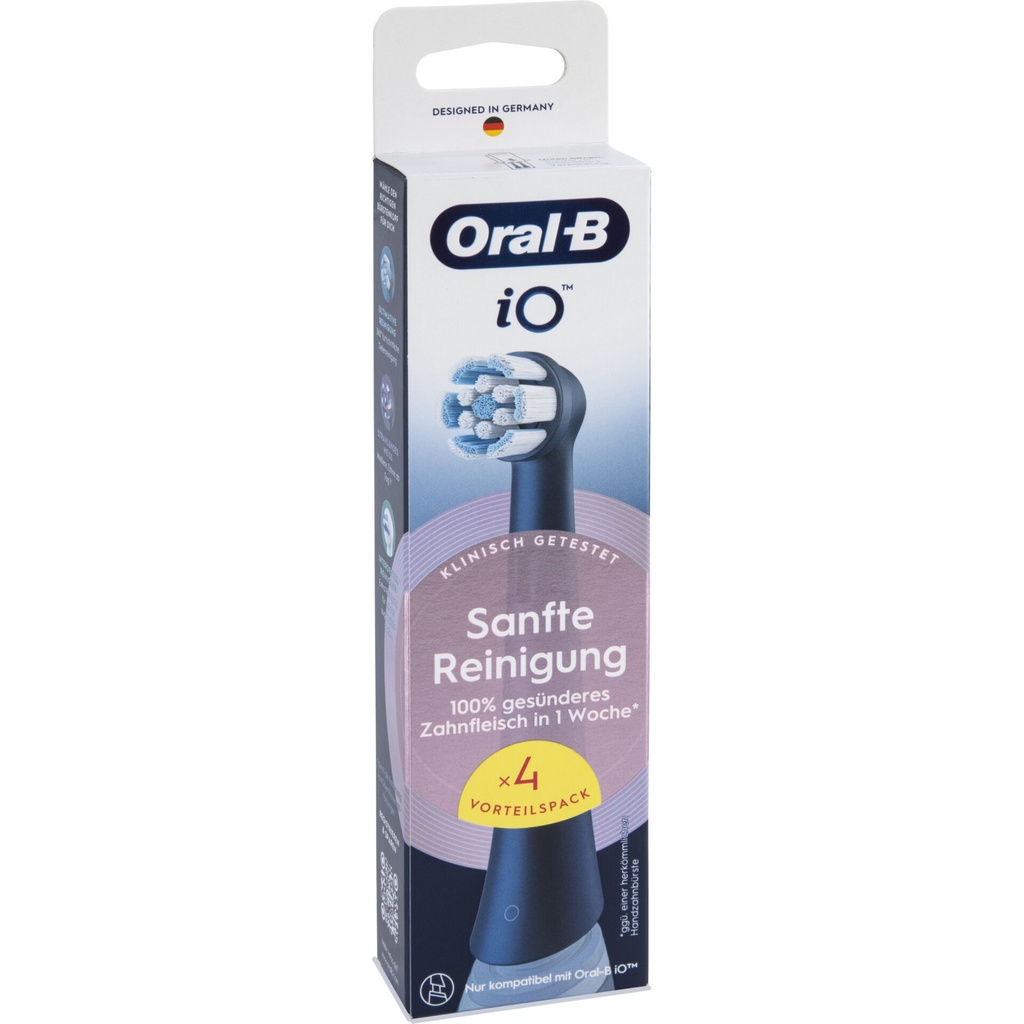 Oral-B iO Aufsteckbürsten Sanfte Reinigung BLACK 4er
