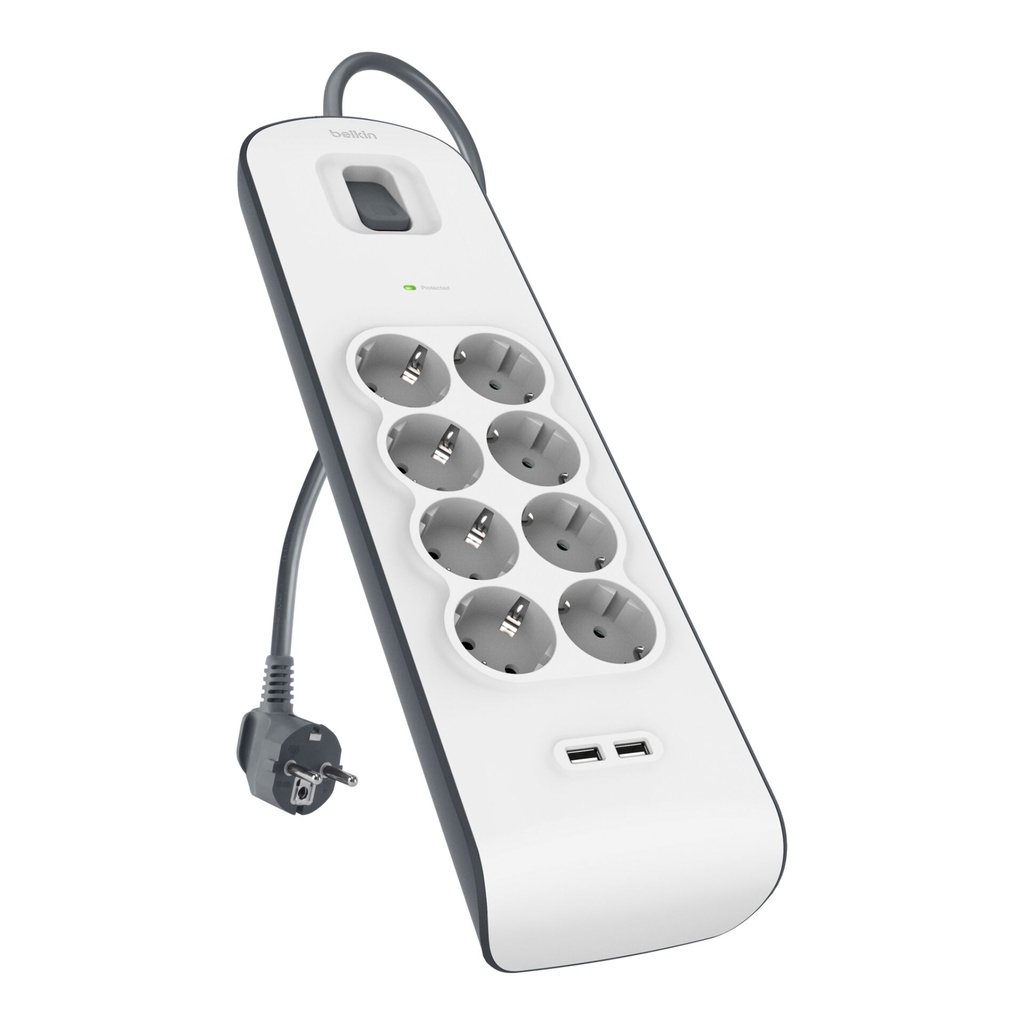 Belkin Surge Port.Strip 8 outlet 2 Meter power cord BSV804vf2M-V2