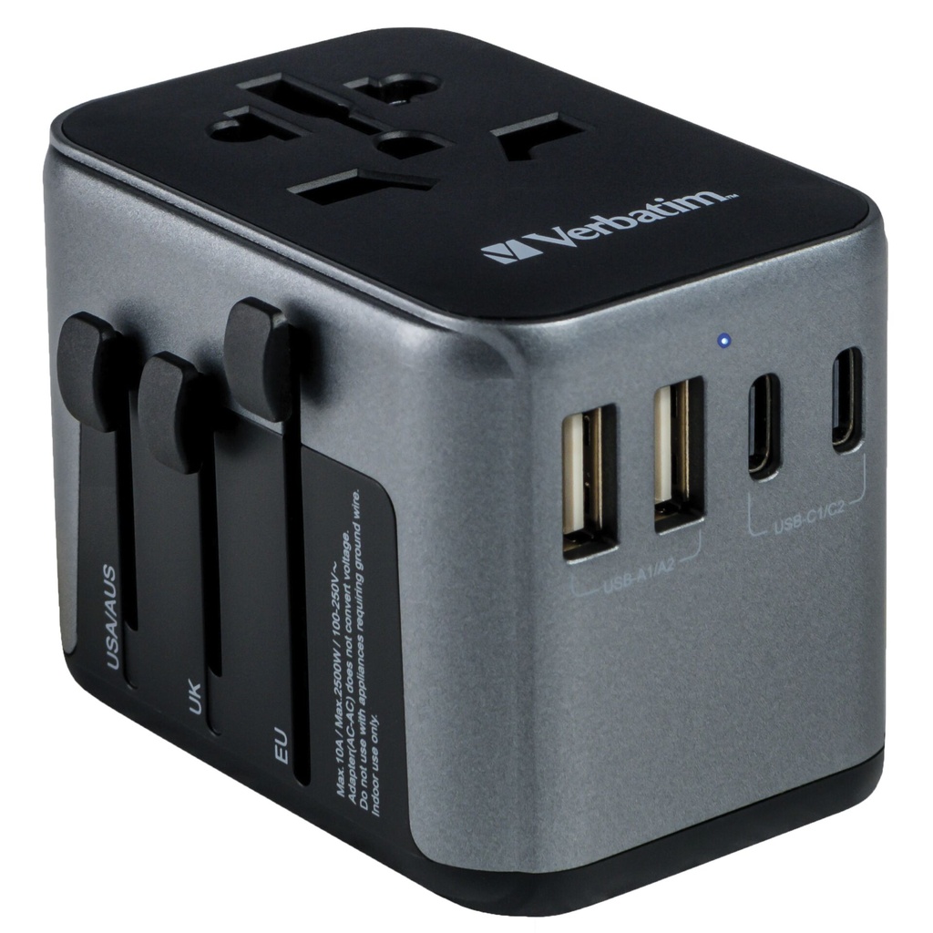 Verbatim Uni.Travel Adapt.UTA-03 USB-C 30W 2xUSB-C 2xUSB-A  49545