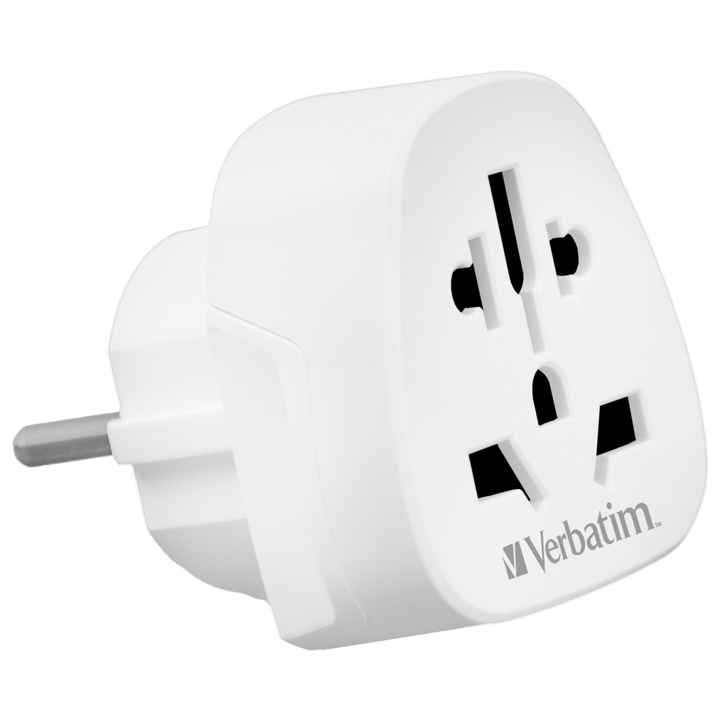 Verbatim World to Europe Travel Adapter Plug white WTEU-02 49549