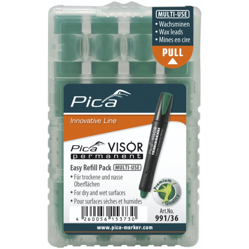 Pica VISOR permanent replacement refills green