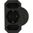 REV Steckdosenadapter 3-fach mit Überspannungsschutz, schwarz