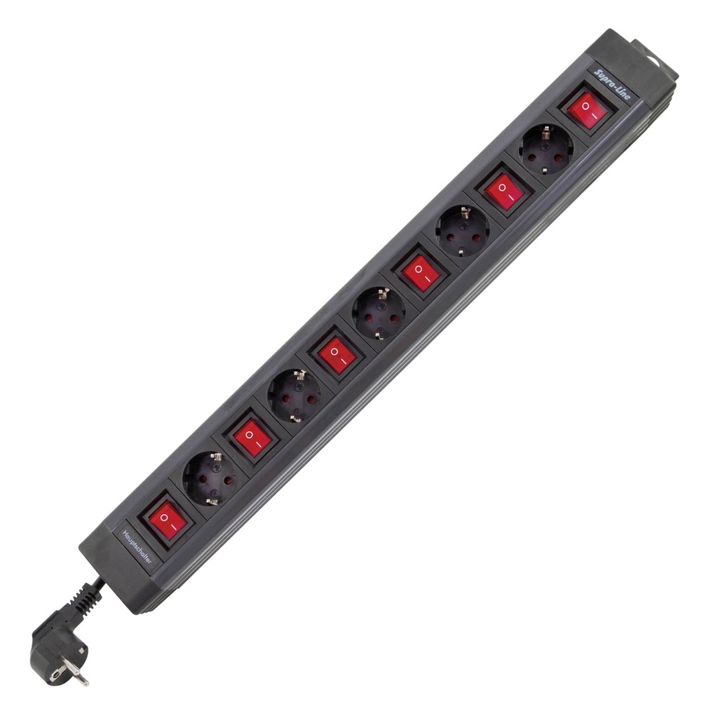 REV 5-fold Multiple Socket 3,7 m Single Switch  anthracite