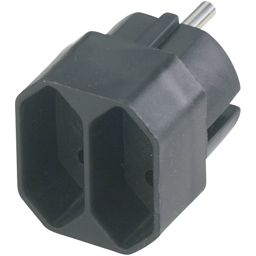 REV transition plug 2-fold black Eurosteckdosen