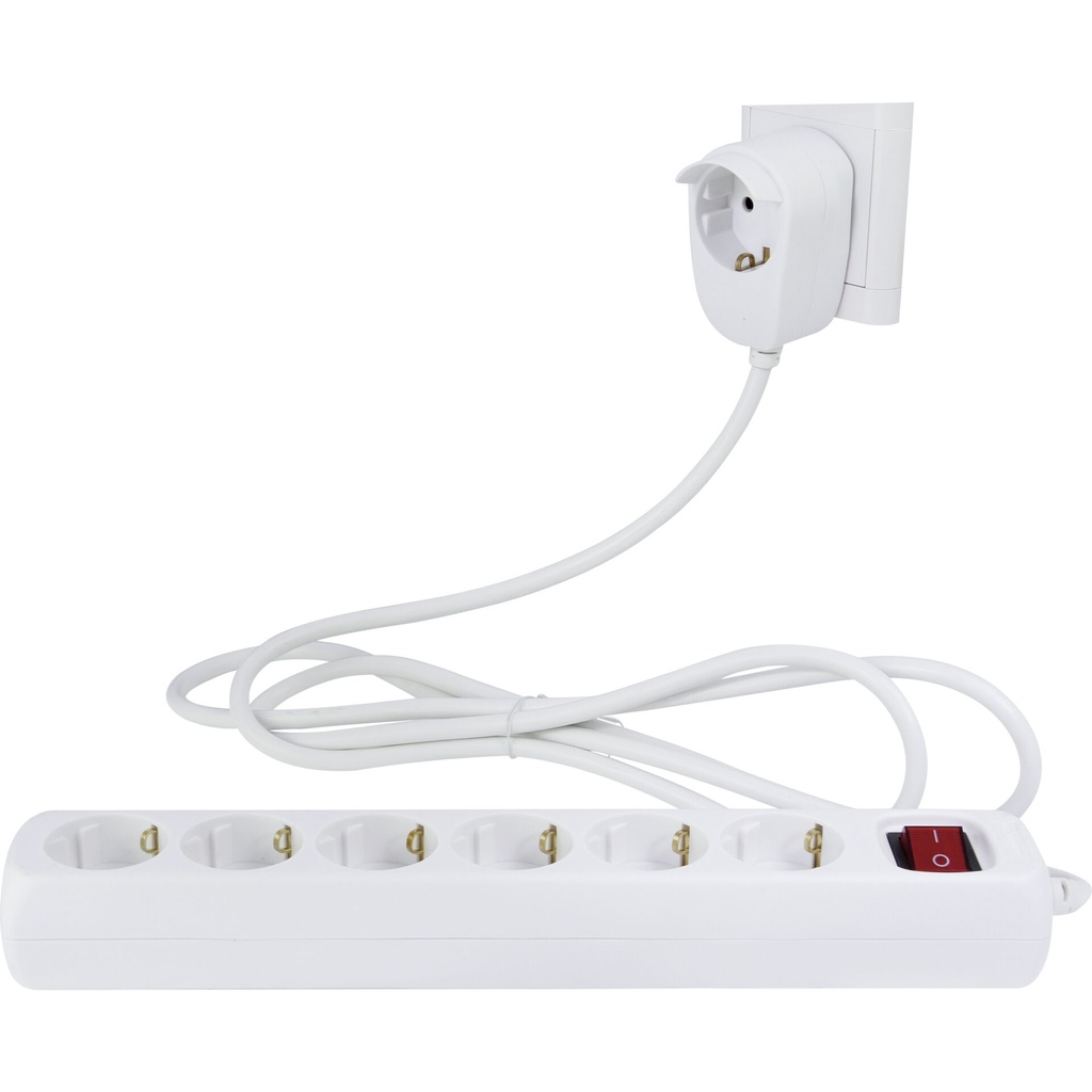 REV Multiple Socket Outlet 6+1- fold 5m +switch white Powersplit