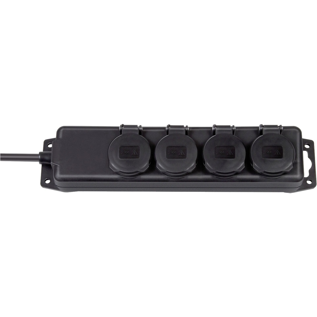 Brennenstuhl Extension Lead 4-fold black 2m
