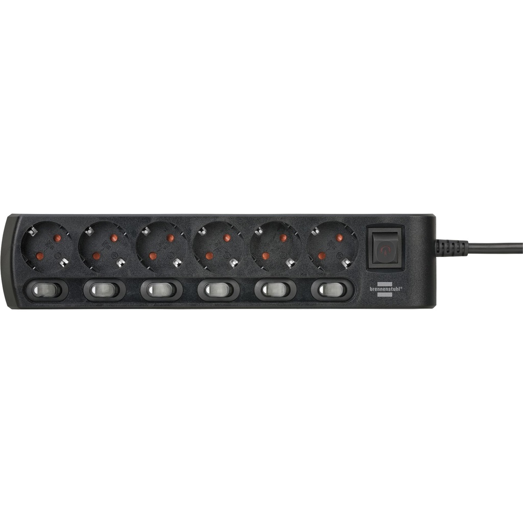 Brennenstuhl Socket Line 6-fold 2m incl. Switch