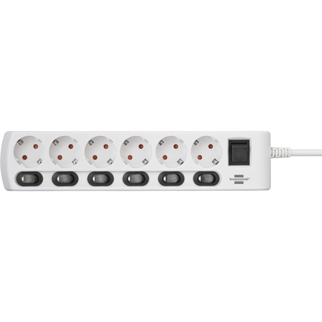 Brennenstuhl Socket Line 6-fold 2m incl. Switch