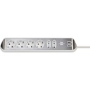 Brennenstuhl estilo Corner 6-way Extension Lead  white
