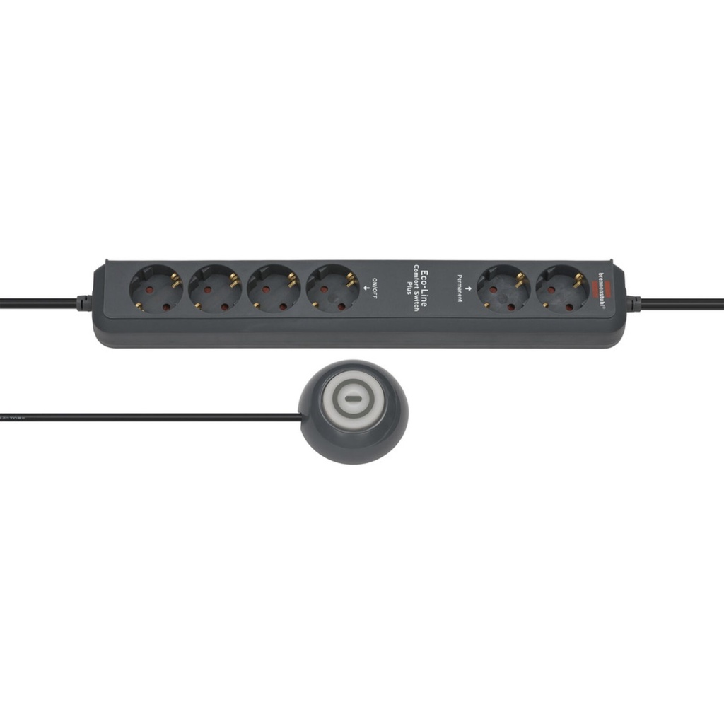 Brennenstuhl ECO-Line Extension Socket Comfort Switch Plus 6-way
