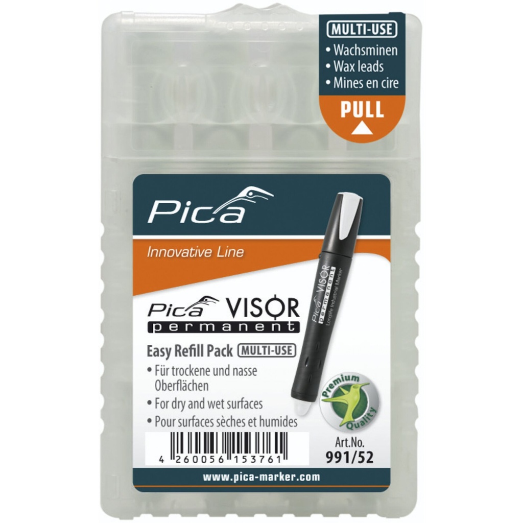 Pica VISOR permanent replacement refills white