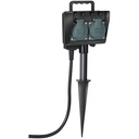 Brennenstuhl 2-way garden socket outlet with earth spike