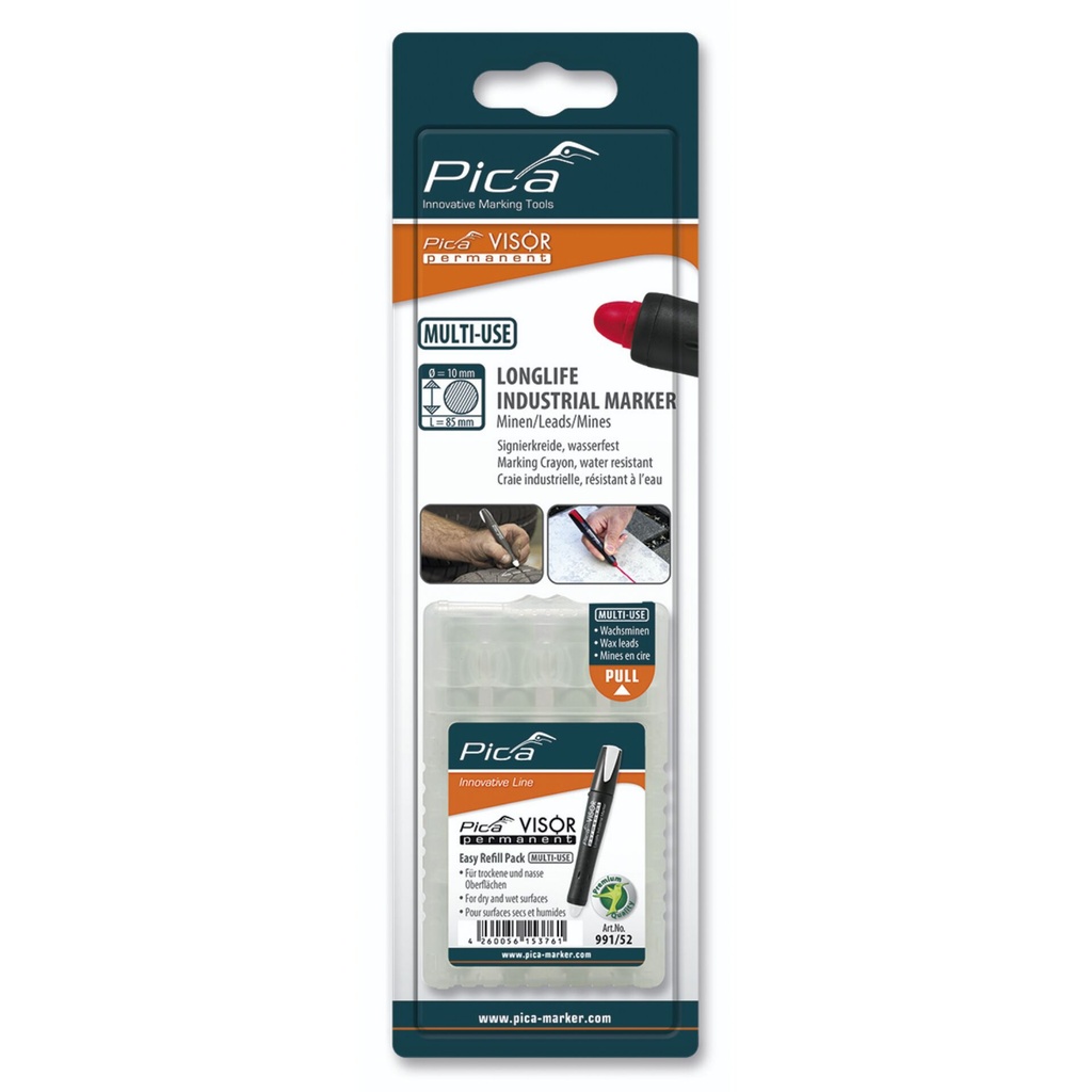 Pica VISOR permanent replacement refills white / SB