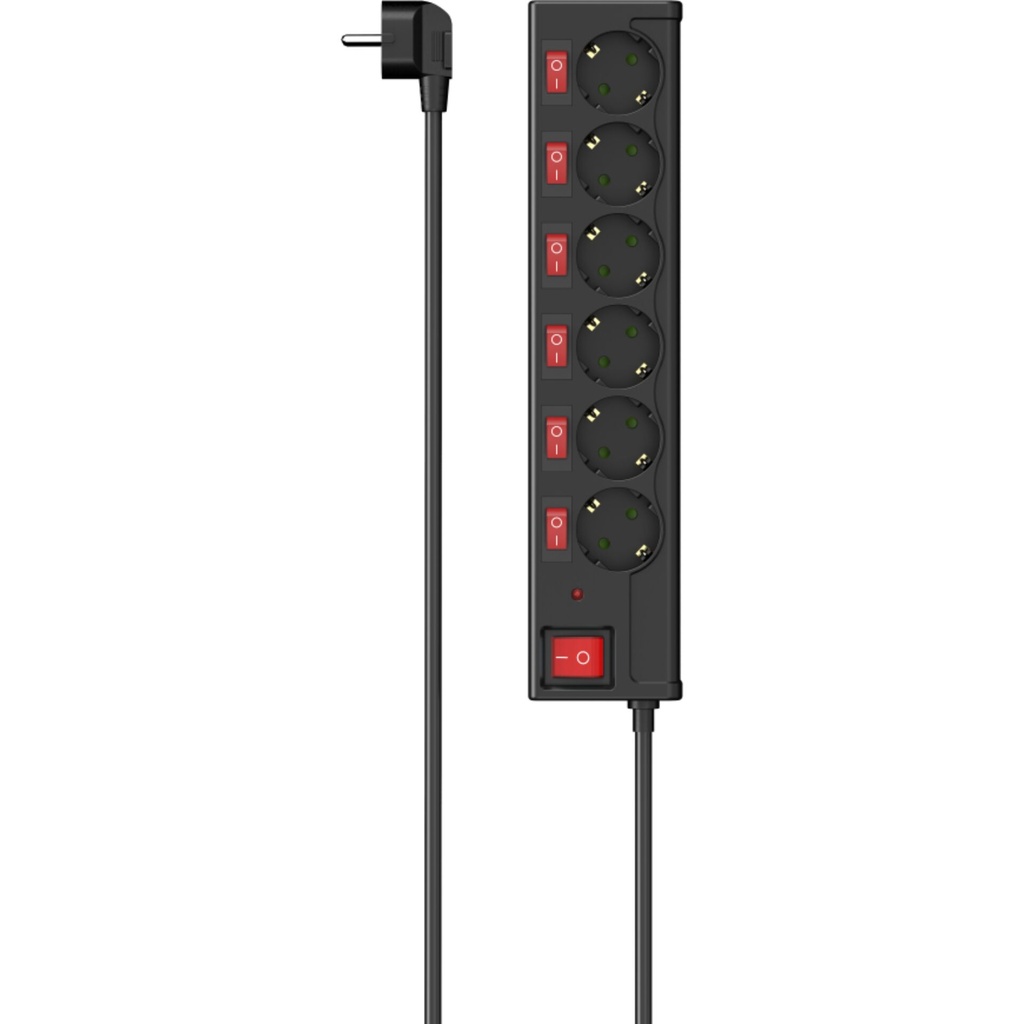 Hama Multiple Socket 6-fold blck individually switchable 223158