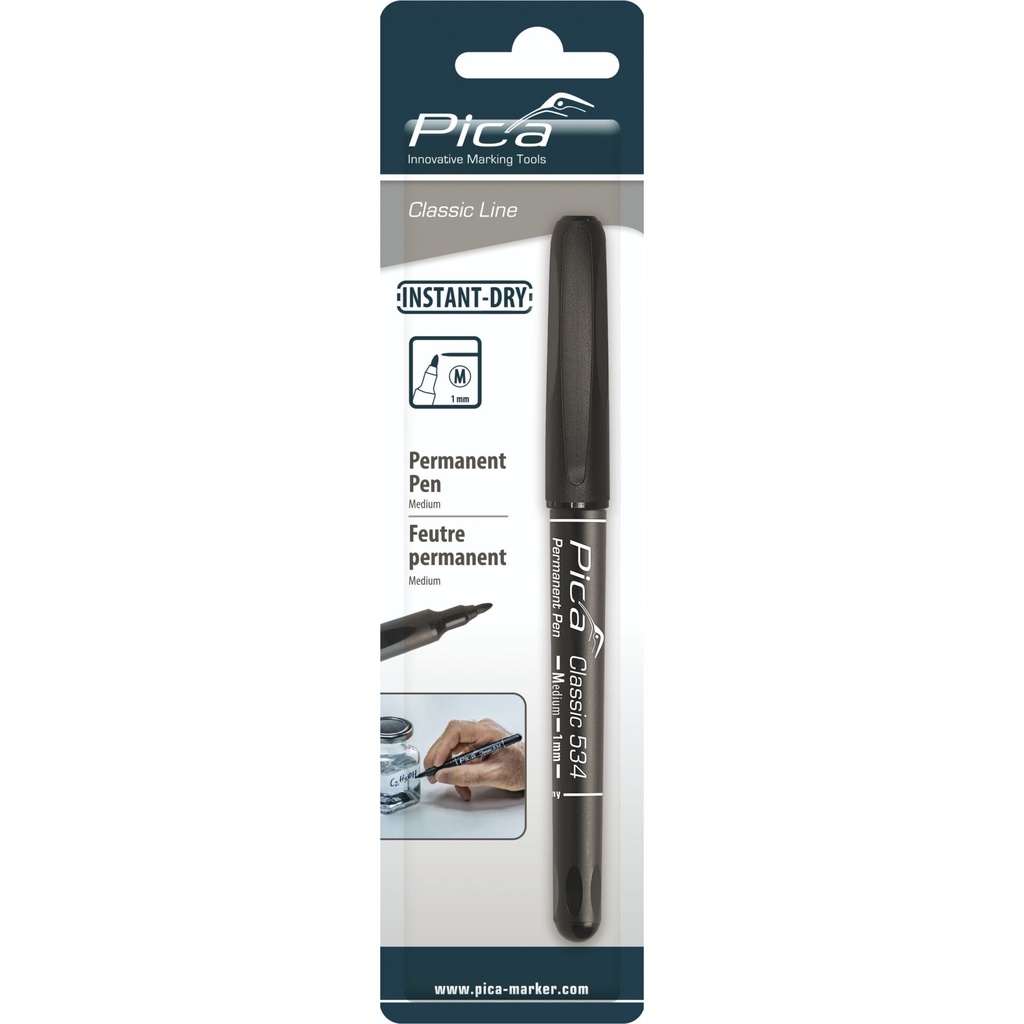 Pica Permanent Pen, 1,0mm black / Retail Packaging