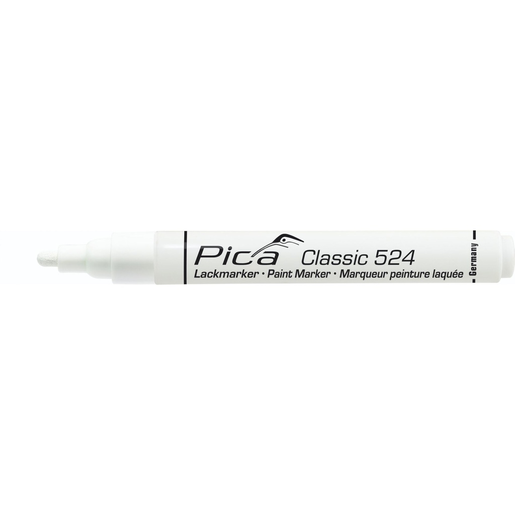 Pica Classic Industrial Paint Marker, 2-4mm bullet tip, white