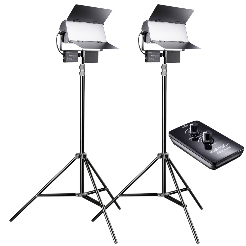 Walimex Pro Sirius 160 LED 65W Daylight 2-Pack with Tripods