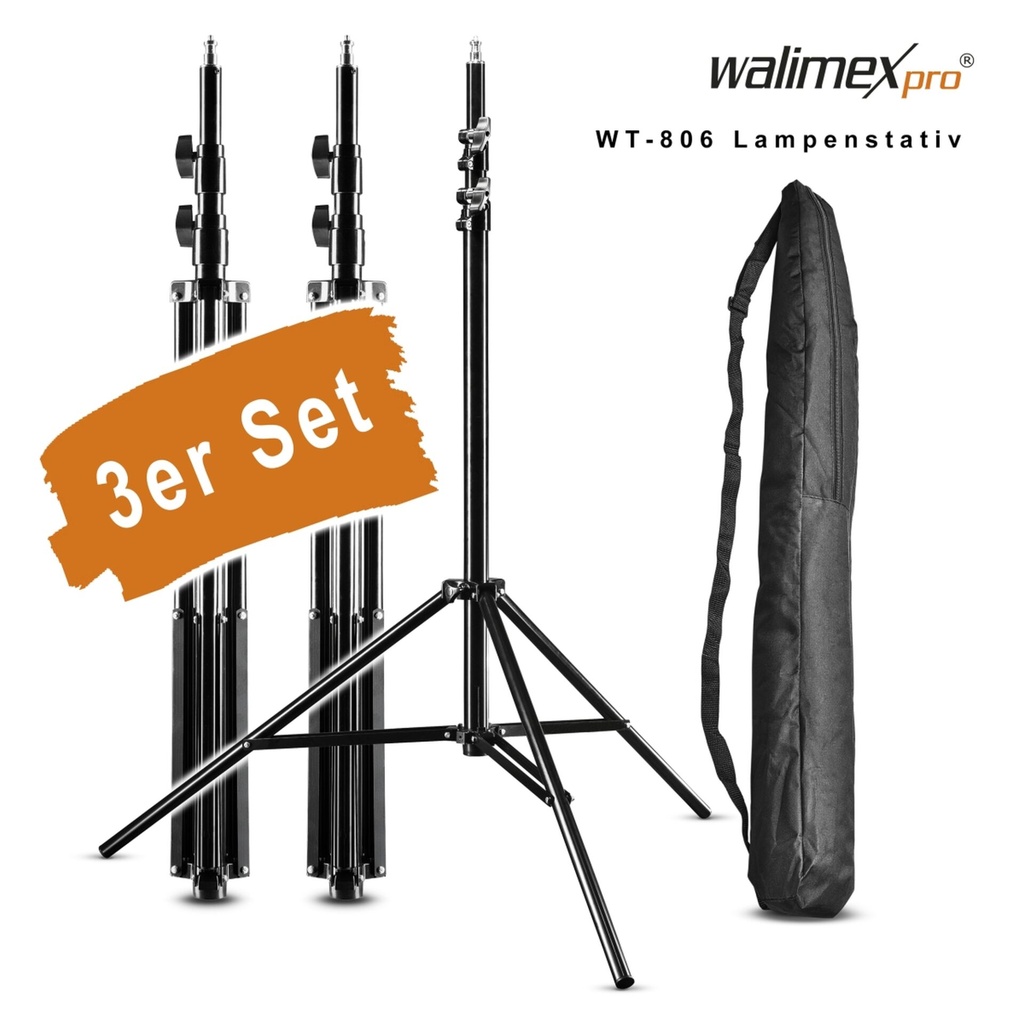 Walimex pro WT-806 Lampenstativ 256cm                    3er Set