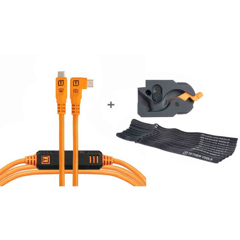 Tether Tools LeverLock&Cable Kit Optima 10G rechts orange 4,6m