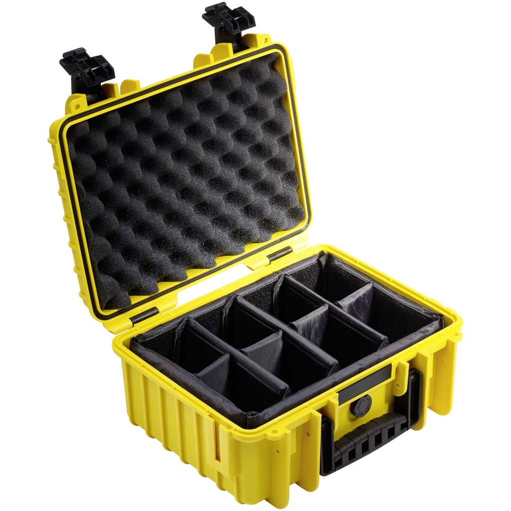 B&W Outdoor Case Type 3000 yellow with compartments