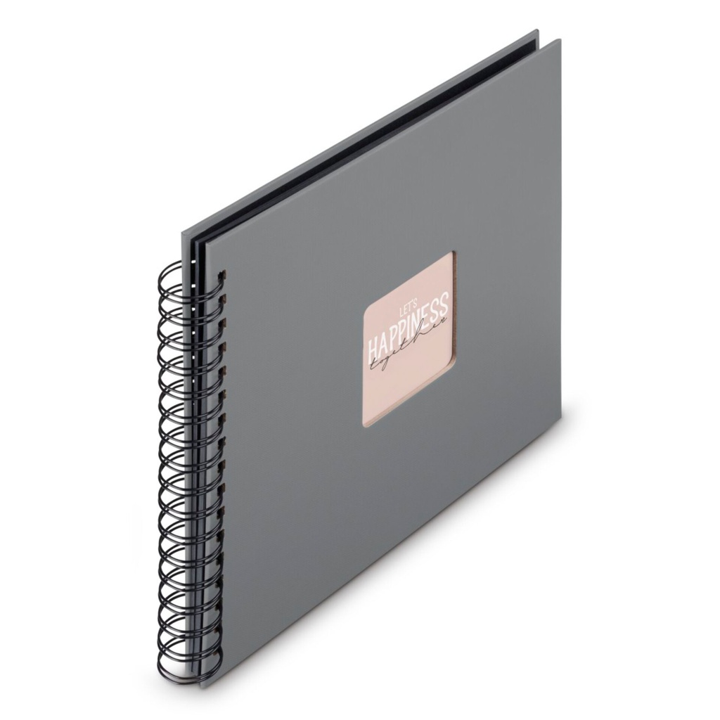 Hama  Fine Art  Spiral Steingrau 28x24 50 schwarze Seiten    9840