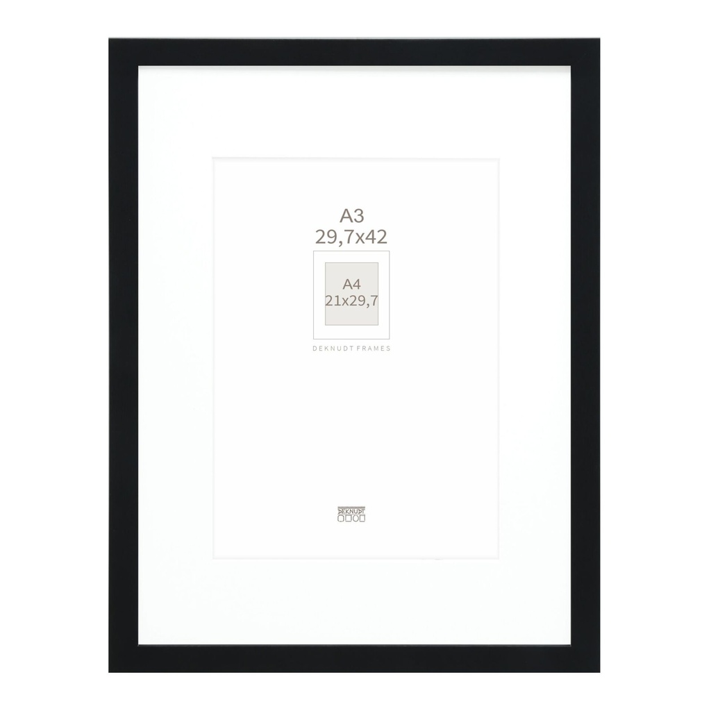 Deknudt S66KF2 P1 DIN A3 29,7x42 Wood black with Passepartout